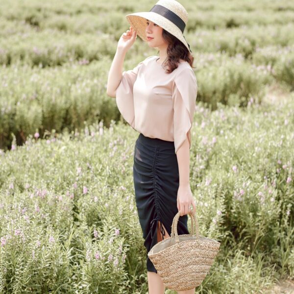 Áo kiểu nữ tay bèo đáp chéo