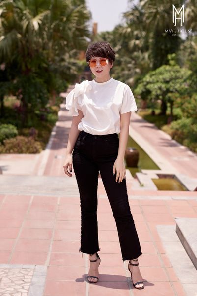 Quần Jeans ống vẩy - Đen